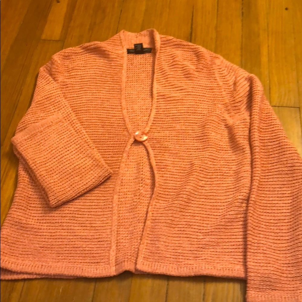 Pink/Coral color knit cardigan